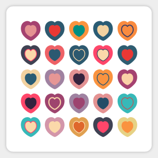 Colorful Hearts Valentines Pattern Sticker